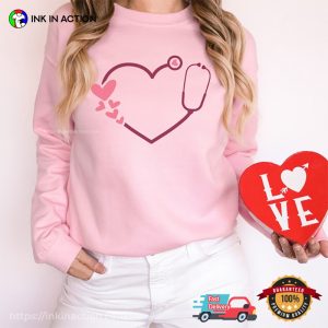 Stethoscope Nurse With Love shirts for valentines Nurse 3
