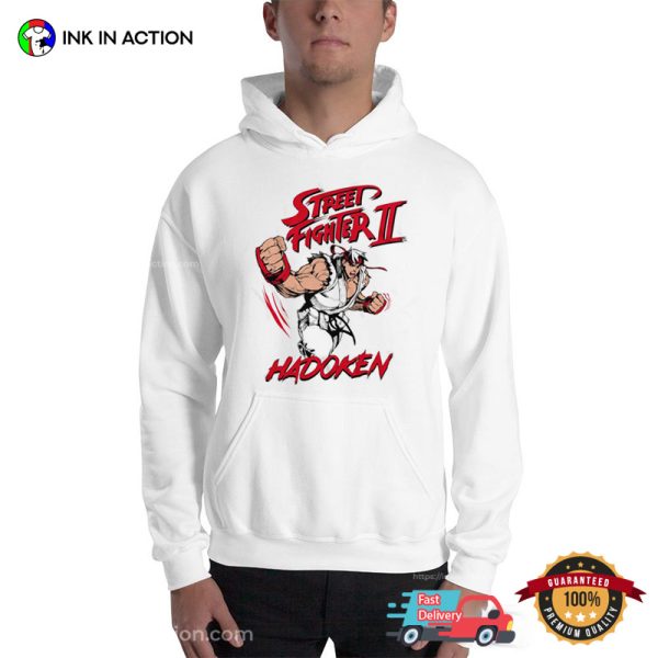 Street Fighter II Hadoken T-Shirt, Capcom Fighting Games Fans Apparel