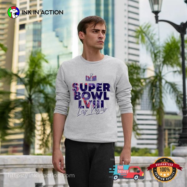 Super Bowl LVIII Las Vegas Football Fan T-Shirt, Superbowl Sunday 2024 Merch