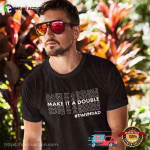 TWINDAD Make It A Double Expecting T-Shirt Gift