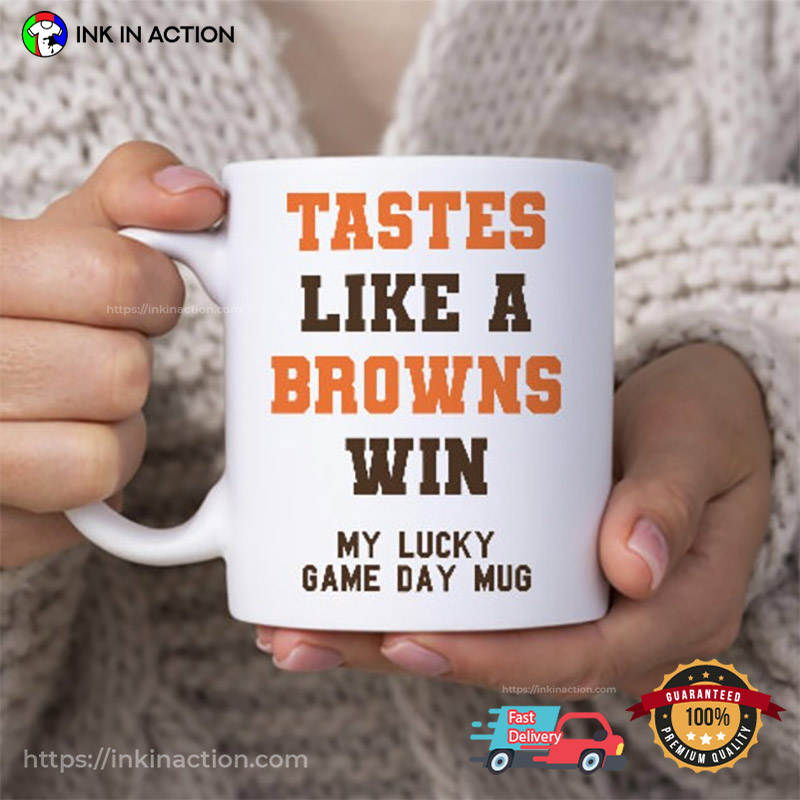 Tastes Like A Browns Win Game Day Tea Cup, NFL Cleveland Gift