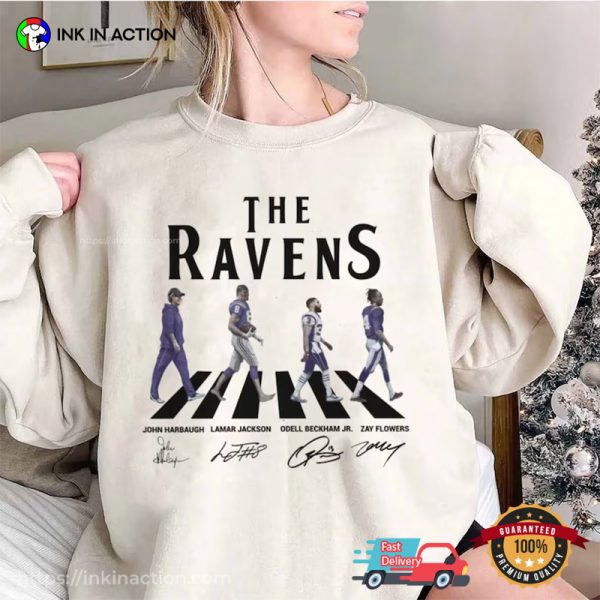 The Baltimore Ravens Football Abby Road Signatures T-Shirt