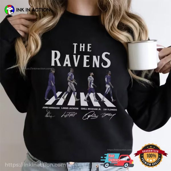 The Baltimore Ravens Football Abby Road Signatures T-Shirt