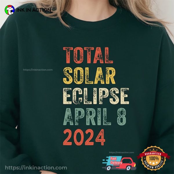 Total Solar Eclipse April 8 2024 Vintage Tee, Full Eclipse 2024 Merch