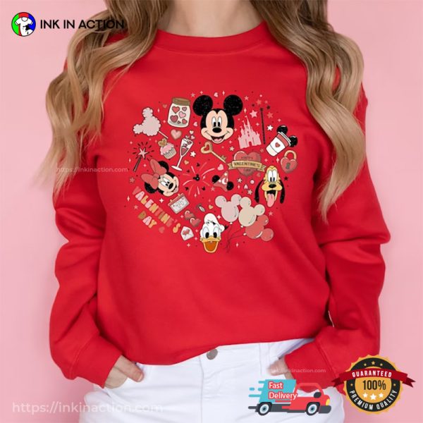 Valentine’s Day With Disney Family T-Shirt, Valentine Gift Ideas