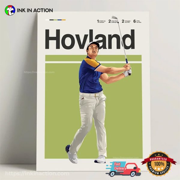 Viktor Hovland Minimalist Golf Poster