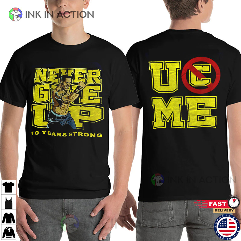 WWE John Cena Never Give Up 2 Sided T-shirt