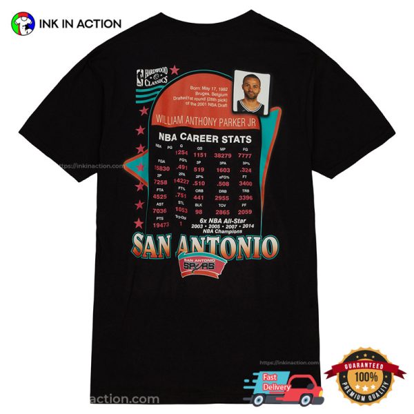 William Anthony Parker Jr San Antonio NBA T-2 Sided Shirt