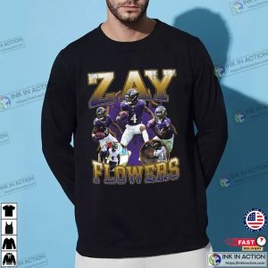 Zay Flowers Highlights 90s Tee, nfl baltimore ravens Merch 2