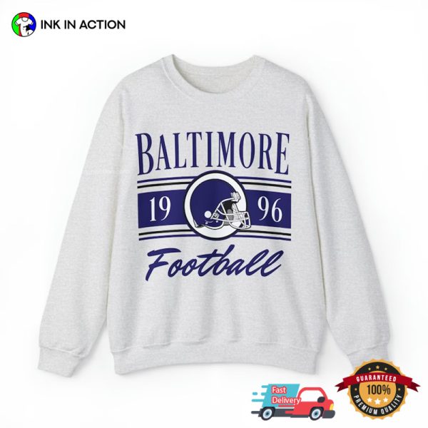 Baltimore Football 1996 Vintage Style 2 Sided T-Shirt, Ravens Apparel