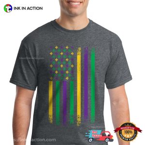carnival mardi gras American Flag Holiday T Shirt 2