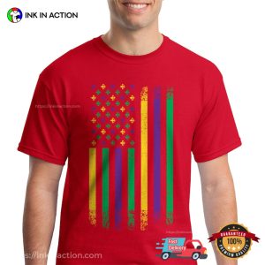 carnival mardi gras American Flag Holiday T Shirt 4