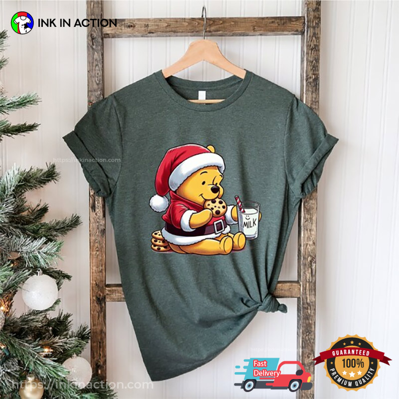 Disney Winnie The PoohSanta Cute Xmas T-Shirt