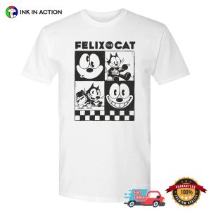 felix the cat Black And White Cartoon Charater T SHirt 1