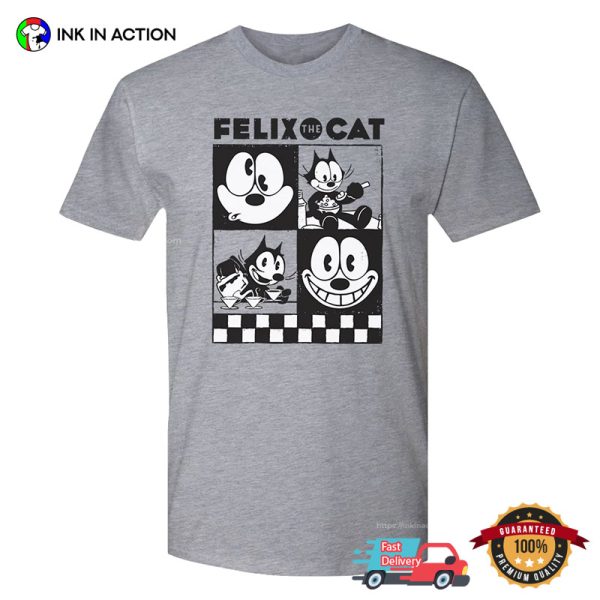 Felix The Cat Black And White Cartoon Charater T-Shirt