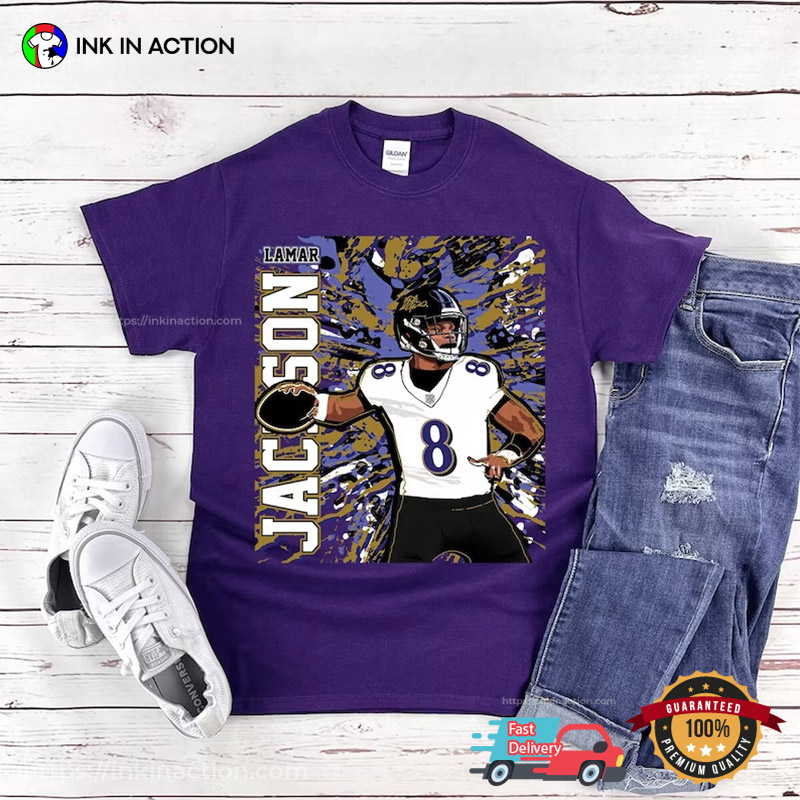 Lamar Jackson Ravens Football Fanart T-Shirt