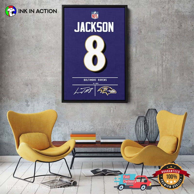Lamar Jackson Ravens NFL Baltimore Star Signature Wall Poster