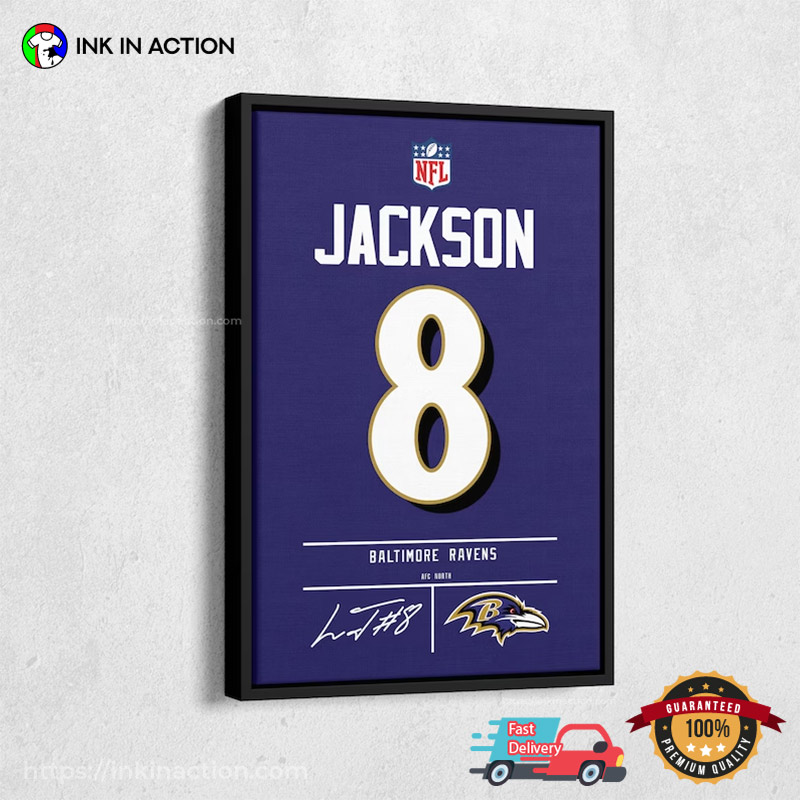 Lamar Jackson Ravens NFL Baltimore Star Signature Wall Poster