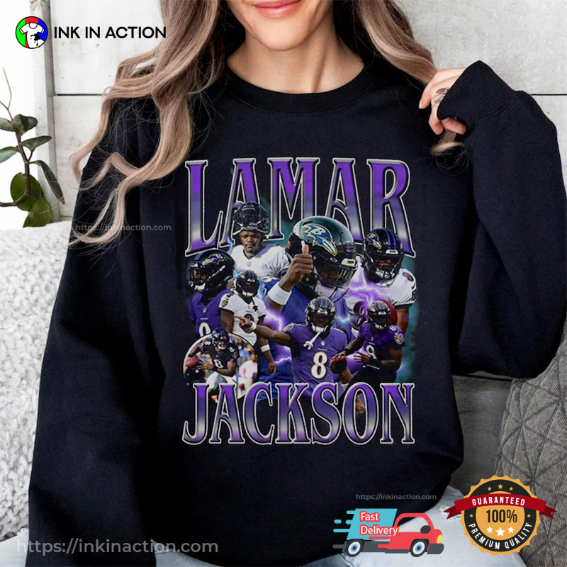 Lamar Jackson Ravens Vintage 90s Graphic Style Tee