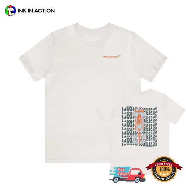 Lando Norris Mclaren Formula One Racing 2 Sided T-Shirt