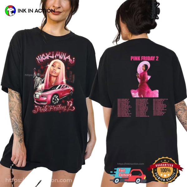 Nicki Minaj Pink Friday 2 Tour 2024 2 Sided T-Shirt