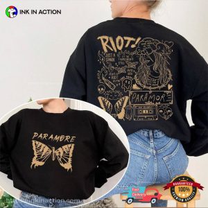 Paramore Band Tour Doodle Art 2 Sided T-Shirt, Paramore Merch