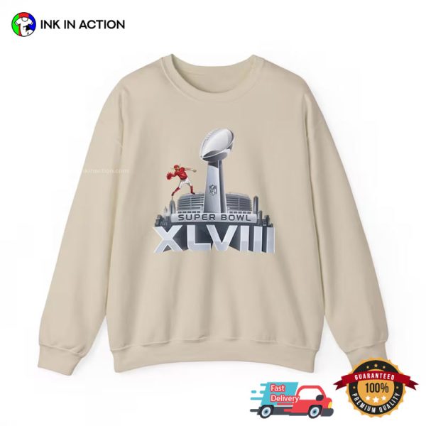 Super Bowl Sunday 2024 XLVIII Trophy Football T-Shirt