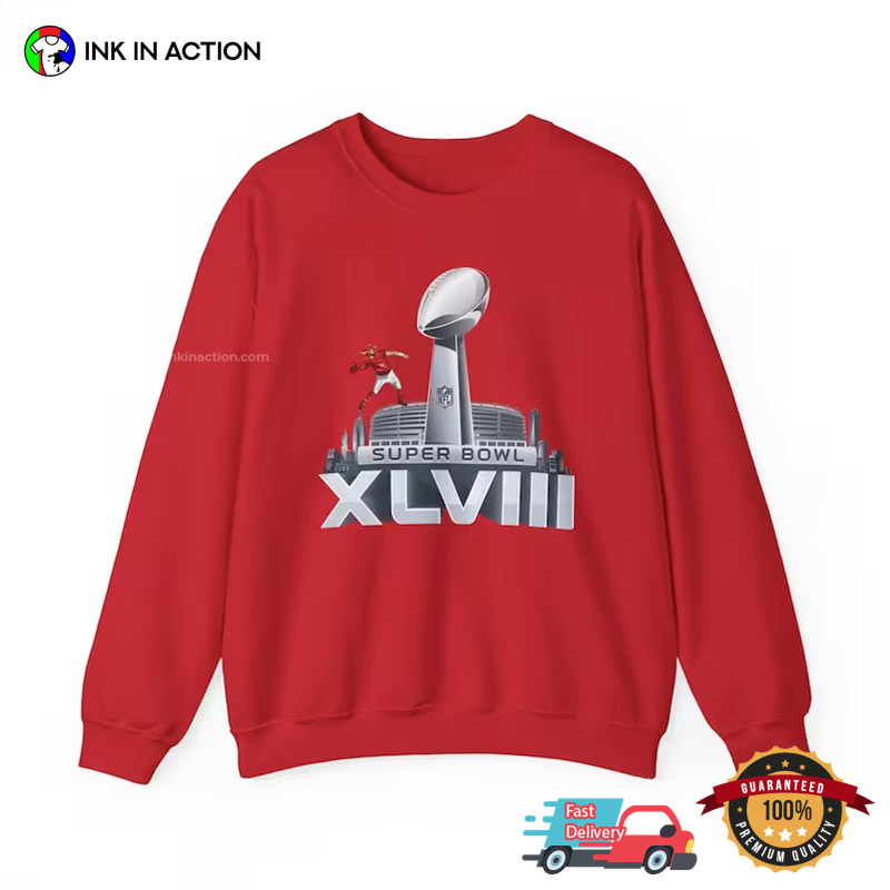 Super Bowl Sunday 2024 XLVIII Trophy Football T-Shirt