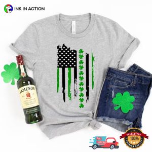 America Patrick’s Day Flag Shamrock T-shirt