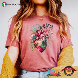 Anatomical Floral Heart Comfort Colors T-shirt