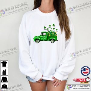 Custom Shamrock Truck Grandma With Grandkids St Patricks Day Tee Shirt