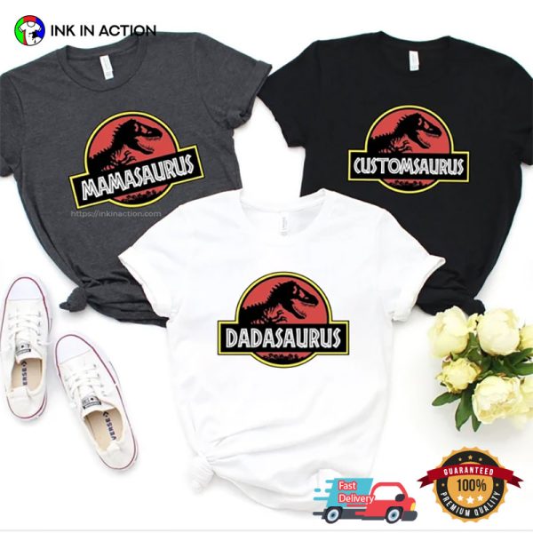 Custom Jurassic World Dinosaur Family Matching T-Shirt