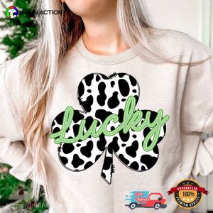 Dairy Cow Lucky Shamrock T-shirt, Happy Saint Patty’s Day