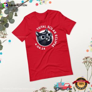 Funny Cat total solar eclipse April 8 2024 T Shirt 2