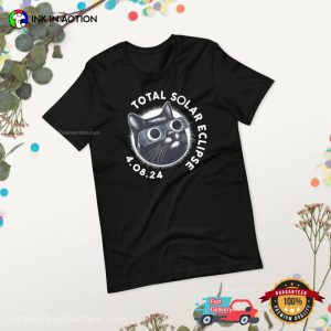 Funny Cat total solar eclipse April 8 2024 T Shirt 4