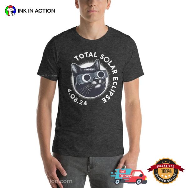 Funny Cat Total Solar Eclipse April 8 2024 T-Shirt