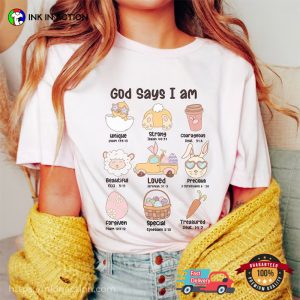 God Says I Am Christian happy easter Comfort Colors T Shirt 1