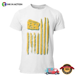 Green Bay Cheese Flag Funny packers football Tee 1