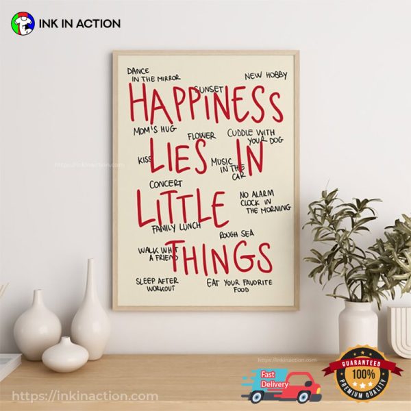 Happiness Lies In Little Things Wall Art