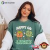 Happy Go Lucky Gold And Shamrock Comfort Colors Tee, Happy St Patrick’s Day