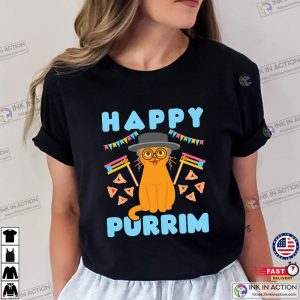 Happy purim holiday Jewish Cat T Shirt