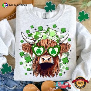 Highland Cow Funny St Patricks Day Shirts