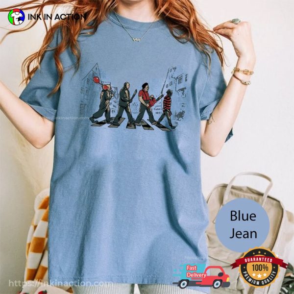 Horror Movie Characters Abbey Road Crossing Inspired Comfort Colors Tee