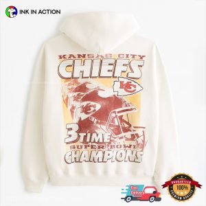 Kansas City Chiefs 3 Time Super Bowl Champs Vintage 2 Sided T-Shirt
