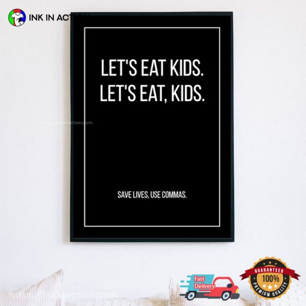 Let’s Eat Kid Funny Grammar Poster, National Grammar Day