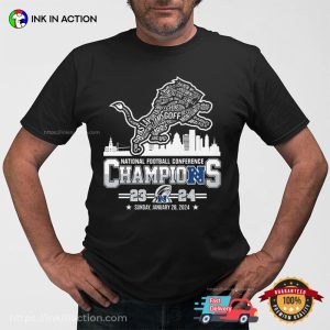 NFC Champions 2023 2024 Detroit Lions T Shirts 3