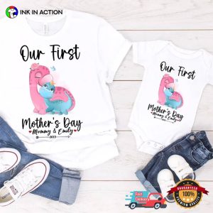 Personalized First Mother’s Day Dinosaur T-Shirt, Mothers Day Present Ideas