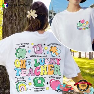 Personalized ONe Lucky Teacher Comfort Colors Tee, Happy St Patrick’s Day Merch