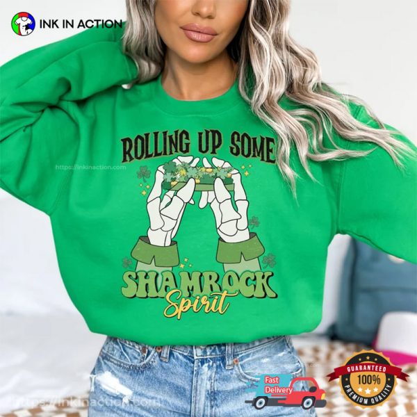 Rolling Up Some Shamrock Spirit St Patrick’s Day Shirt