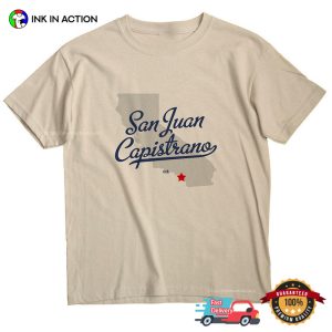 San Juan Capistrano CA Map T Shirt 3